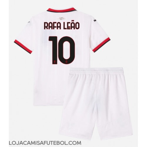 Camisa de Futebol AC Milan Rafael Leao #10 Equipamento Secundário Infantil 2024-25 Manga Curta (+ Calças curtas)